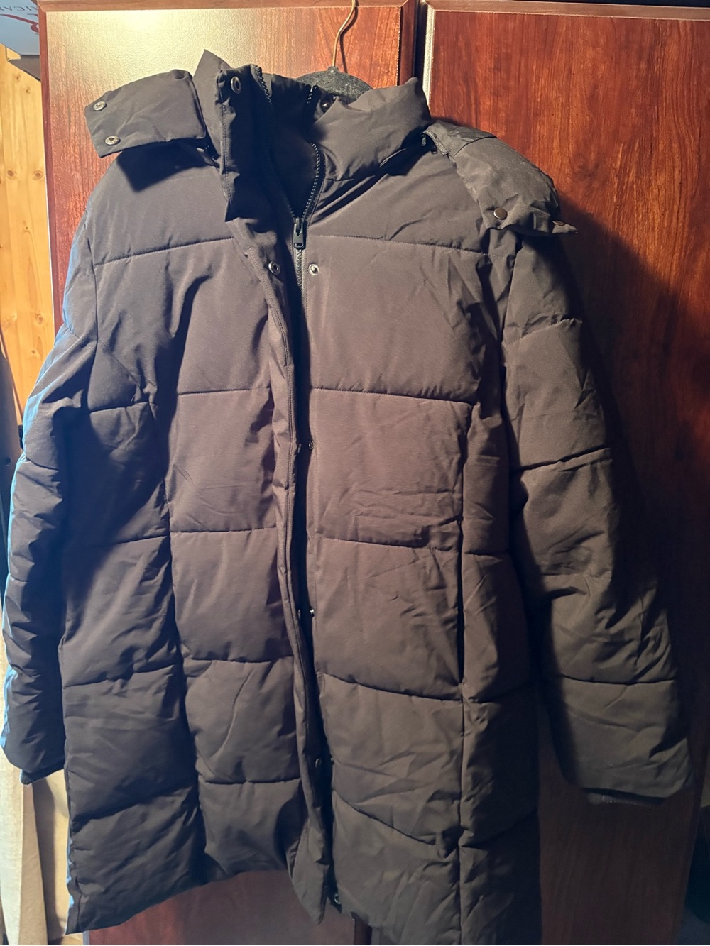 Classic Quilted Puffer Coat in black
